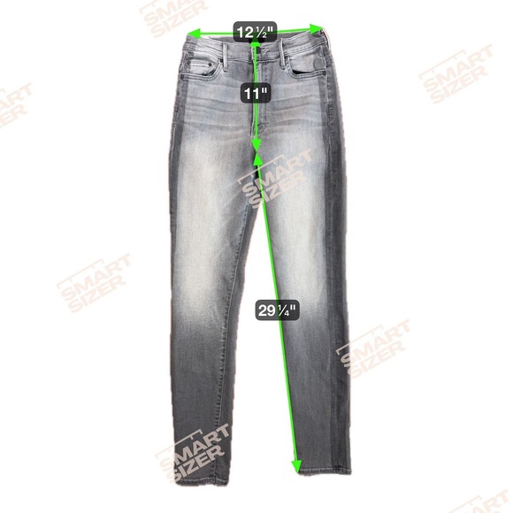 MOTHER The Swooner Supermoon Stripe Jeans Gray Wash Denim Size 26 - Picture 11 of 11